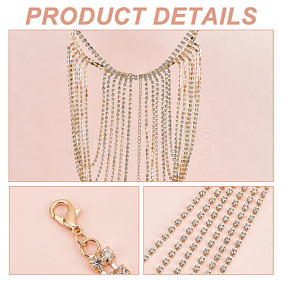 Brass Rhinestone Sexy Shoulder Bra Body Chain FIND-FH0008-13G-1