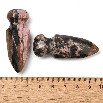 Natural Rhodonite Craved Sword Model Ornament DJEW-C019-02G-1