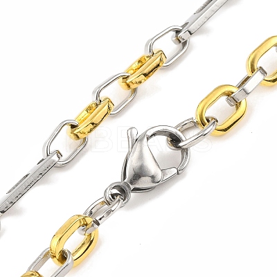201 Stainless Steel Oval Links Chain Necklace NJEW-F22-39G-GP-1