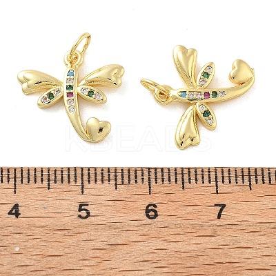 Brass Micro Pave Cubic Zirconia Pendants KK-C092-05G-1