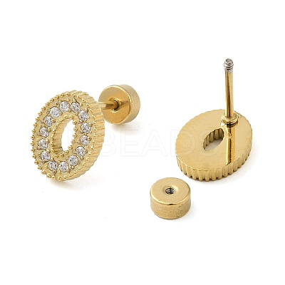 304 Stainless Steel with Rhinestone Stud Earrings EJEW-G364-24G-1