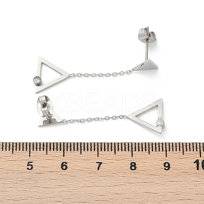 304 Stainless Steel Rhinestone Stud Earrings EJEW-Z089-17P-1