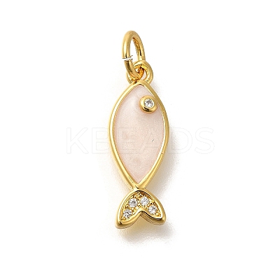Brass Cubic Zirconia Pendants KK-M295-14G-01-1