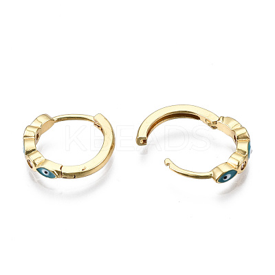 Brass Micro Pave Cubic Zirconia Huggie Hoop Earrings X-EJEW-T014-09G-02-NF-1