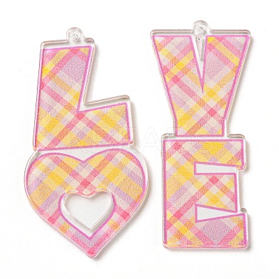 Opaque Acrylic Pendants BACR-D002-08E-1
