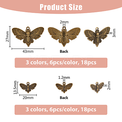 36Pcs 6 Style Alloy Pendants FIND-FH0007-81-1