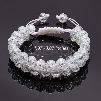 Sparkling Round Glass Braided Bead Bracelet BJEW-SW00082-01-1