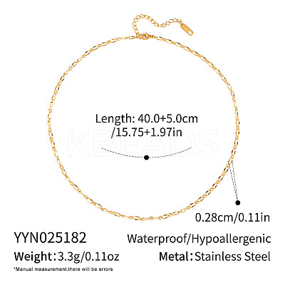 European 2.8MM 304 Stainless Steel Oval Link Chain Necklaces GN2970-1-1