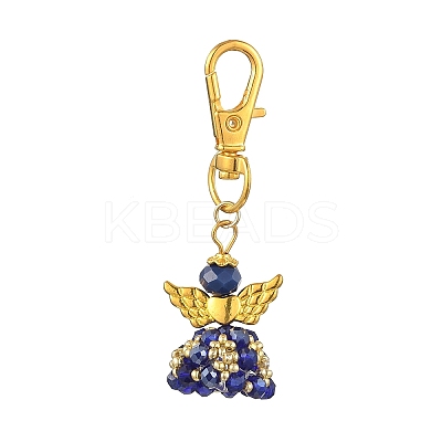 Angel Glass & Alloy Pendant Decorations HJEW-MZ00360-02-1