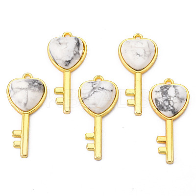 Natural Howlite Pendants G-N326-158-18-1