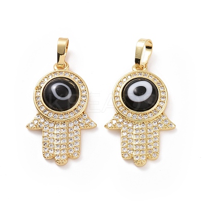 Brass Micro Pave Cubic Zirconia Pendants ZIRC-F136-03G-02-1
