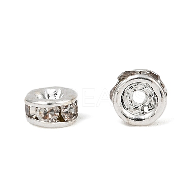 Rack Plating Rondelle Brass Grade A Crystal Rhinestone Spacer Beads X-RB-D300-S-1