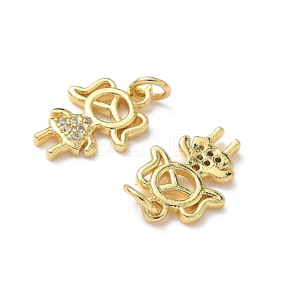 Brass Micro Pave Cubic Zirconia Pendants KK-L243-12G-01-1
