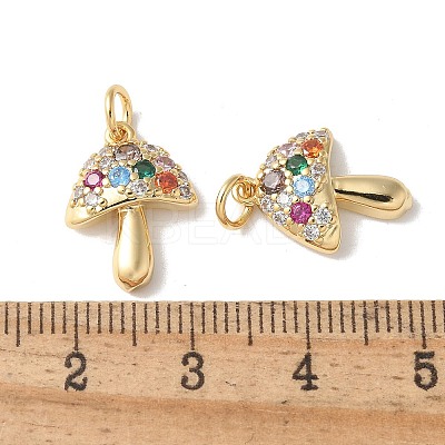 Brass Micro Pave Clear Cubic Zirconia Pendants KK-Q031-24G-1