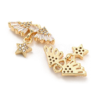 Brass Micro Cubic Zirconia Pendants KK-Q789-31G-1