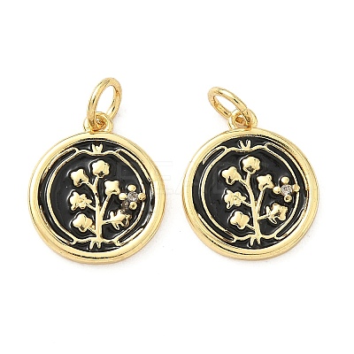 Brass Micro Pave Cubic Zirconia Pendants KK-S338-10G-1