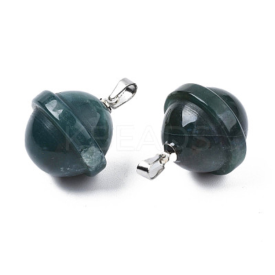 Natural Indian Agate Pendants PORC-T132-053B-1