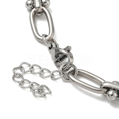 Non-Tarnish 304 Stainless Steel Oval Link Chain Bracelets for Women BJEW-B092-08P-01-1