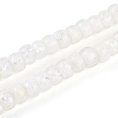 Luminous Handmade Silver Foil Glass Beads Strands FOIL-N029-02B-01-1