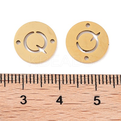 PVD Vacuum Plating 201 Stainless Steel Hollow Flat Round Links FIND-R149-03Q-G-1