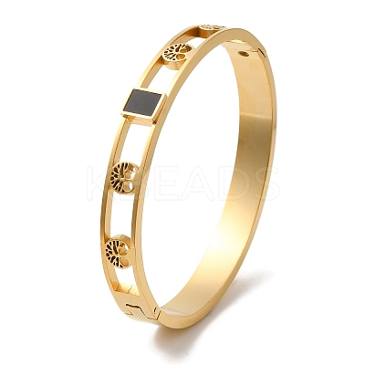 PVD Vacuum Plating 304 Stainless Steel Bangles for Women BJEW-F474-36G-1