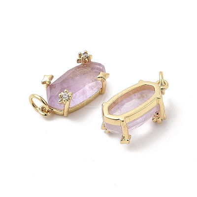 Faceted Natural Amethyst Pendants X-KK-Z137-14G-03-1