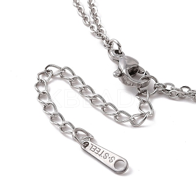 Non-Tarnish 304 Stainless Steel Hollow Out Cross Pendant Double Layer Necklace with Cable Chains for Men Women LS-NJEW-E088-01P-1