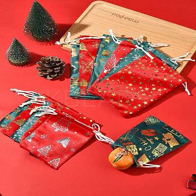 12Pcs 12 Styles Hot Stamping Christmas Velvet Storage Bags ABAG-FS0001-02-1