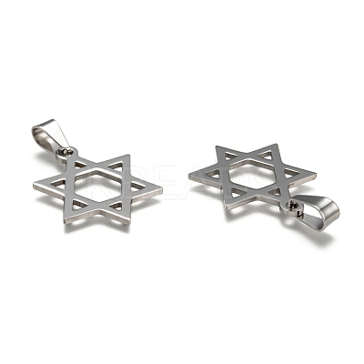 Tarnish Resistant Boy Jewelry Original Color 201 Stainless Steel Pentagram Pendants STAS-I032-224-1