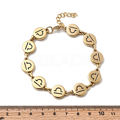 12 Constellations 304 Stainless Steel Link Chain Bracelets BJEW-I239-01G-02-1