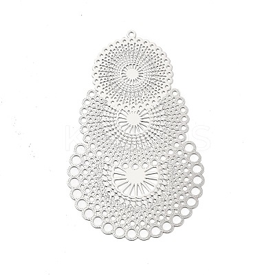 Rack Plating Brass Filigree Big Pendants KKC-K001-07P-1