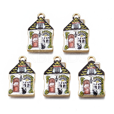 Rack Plating Alloy Enamel Pendants ENAM-T011-159C-1