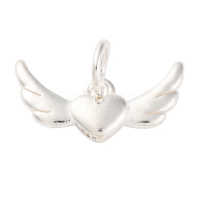 925 Sterling Silver Wing Heart Charms STER-A032-06S-1