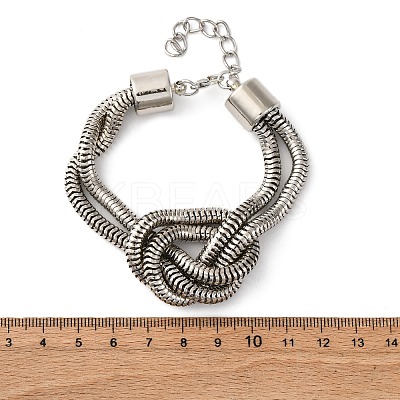 Iron Shake Chain Knotted Bracelets for Women LS-BJEW-U042-01P-1