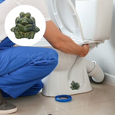 Resin Cute Frog Covers Toilet Bolts DJEW-WH0042-69-1