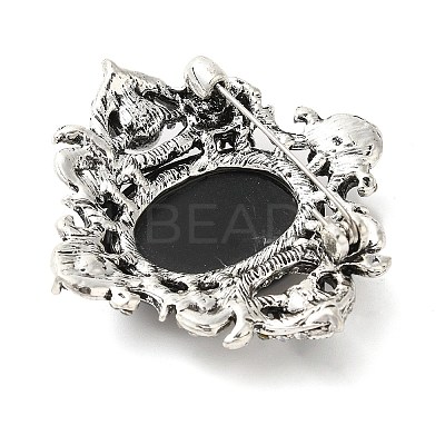 Retro Alloy Rhinestone Rhombus Brooch JEWB-B022-01AS-02-1