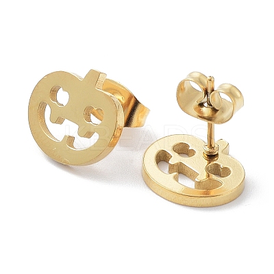 304 Stainless Steel Stud Earrings for Halloween LS-EJEW-H136-07G-1