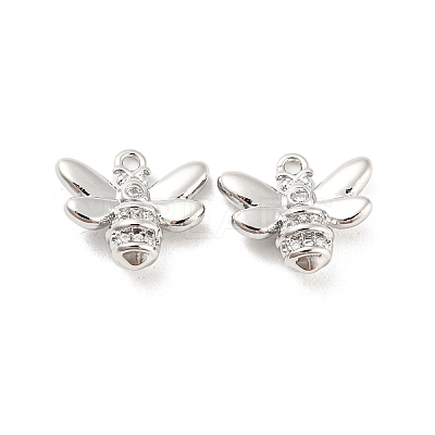 Brass Micro Pave Cubic Zirconia Charms KK-E090-39P-1