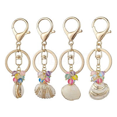 4Pcs Alloy Shell Keychains KEYC-JKC01206-1