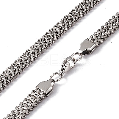 Non-Tarnish 304 Stainless Steel Snake Chain Necklace with Lobster Claw Clasps for Men Women STAS-K249-01A-P-1