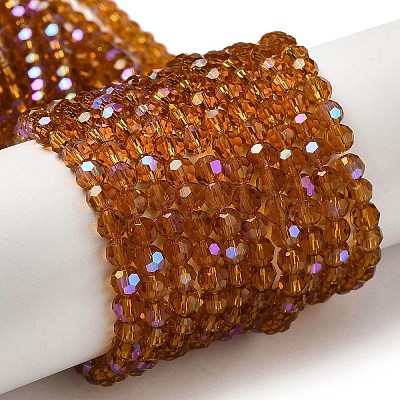 Electroplate Transparent Glass Beads Strands X-EGLA-A035-T4mm-L04-1