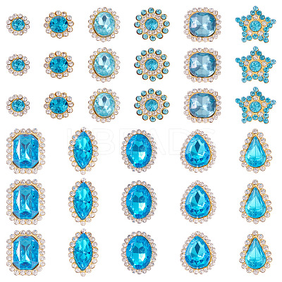 100Pcs Teardrop/Heart/Star Sew on Rhinestones GACR-TA0001-07F-1