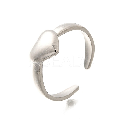 304 Stainless Steel Open Cuff Rings for Women RJEW-R010-04S-1