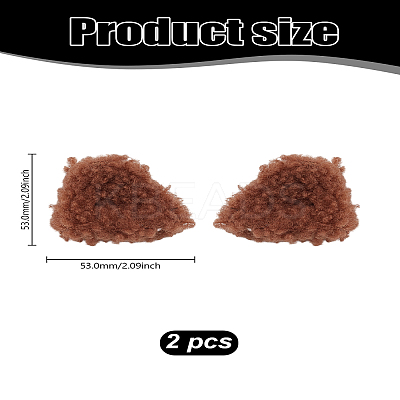 2Pcs Cat Ear Shape Plush Claw Hair Clips OHAR-LP0001-16A-1