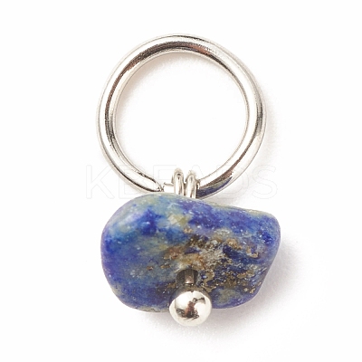 7Pcs 7 Styles Natural Stone Chip Charms PALLOY-JF01485-02-1