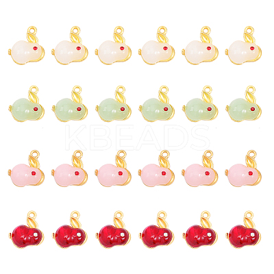 24Pcs 4 Styles Alloy Enamel Pendants ENAM-CA0001-53-1
