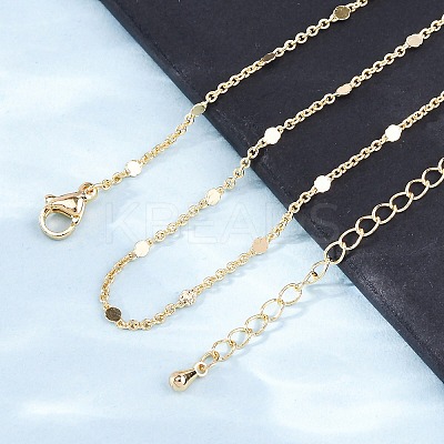 1MM Brass Cable Chain Necklace for Women Men KK-P302-02G-1