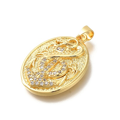 Rack Plating Brass Micro Pave Cubic Zirconia Pendants KK-Z086-67G-01-1
