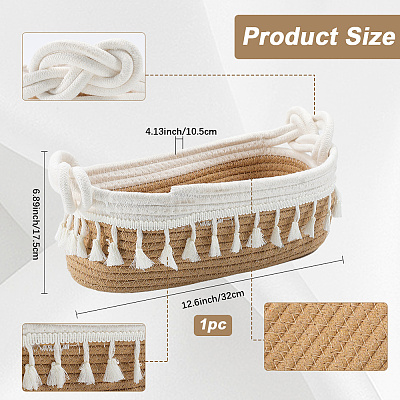 Cotton Rope Woven Storage Basket AJEW-WH20020-153A-1