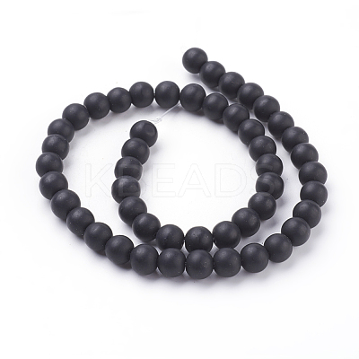 Synthetic Black Stone Beads Strands G508-1-1
